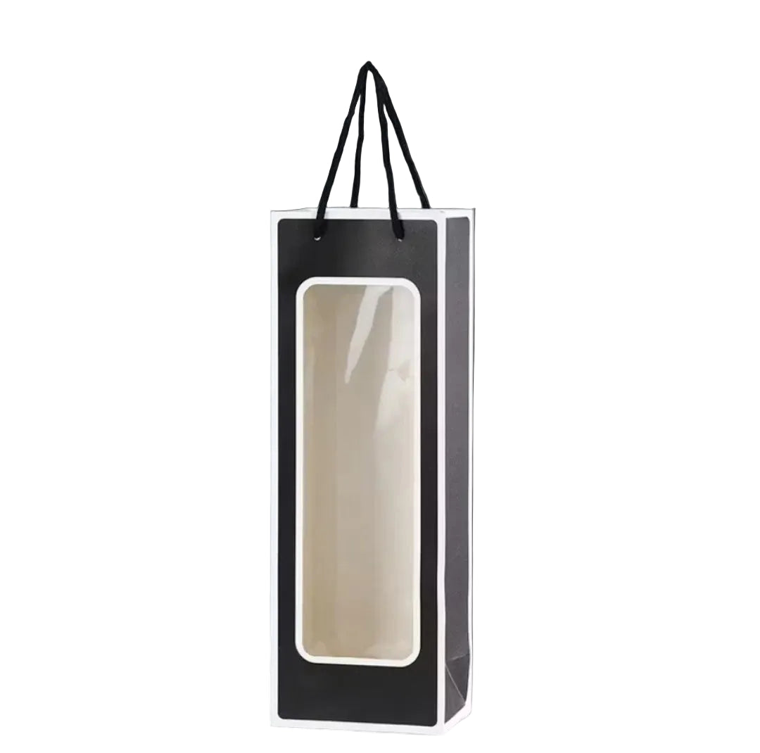 Gift Bag Black White Stripe / Tas Kado Tinggi Hitam Garis Putih - Rames Wine Shop