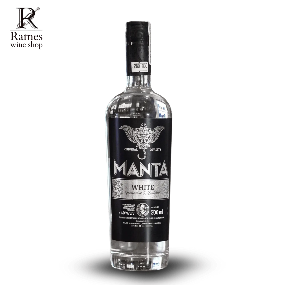 MANTA White Rum 700ml - Indonesia - Rames Wine Shop