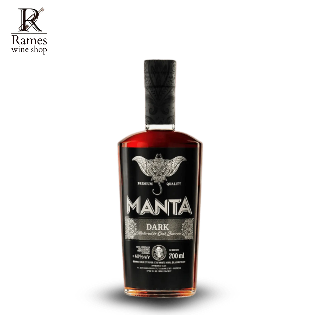 MANTA Dark Rum 700ml - Indonesia - Rames Wine Shop